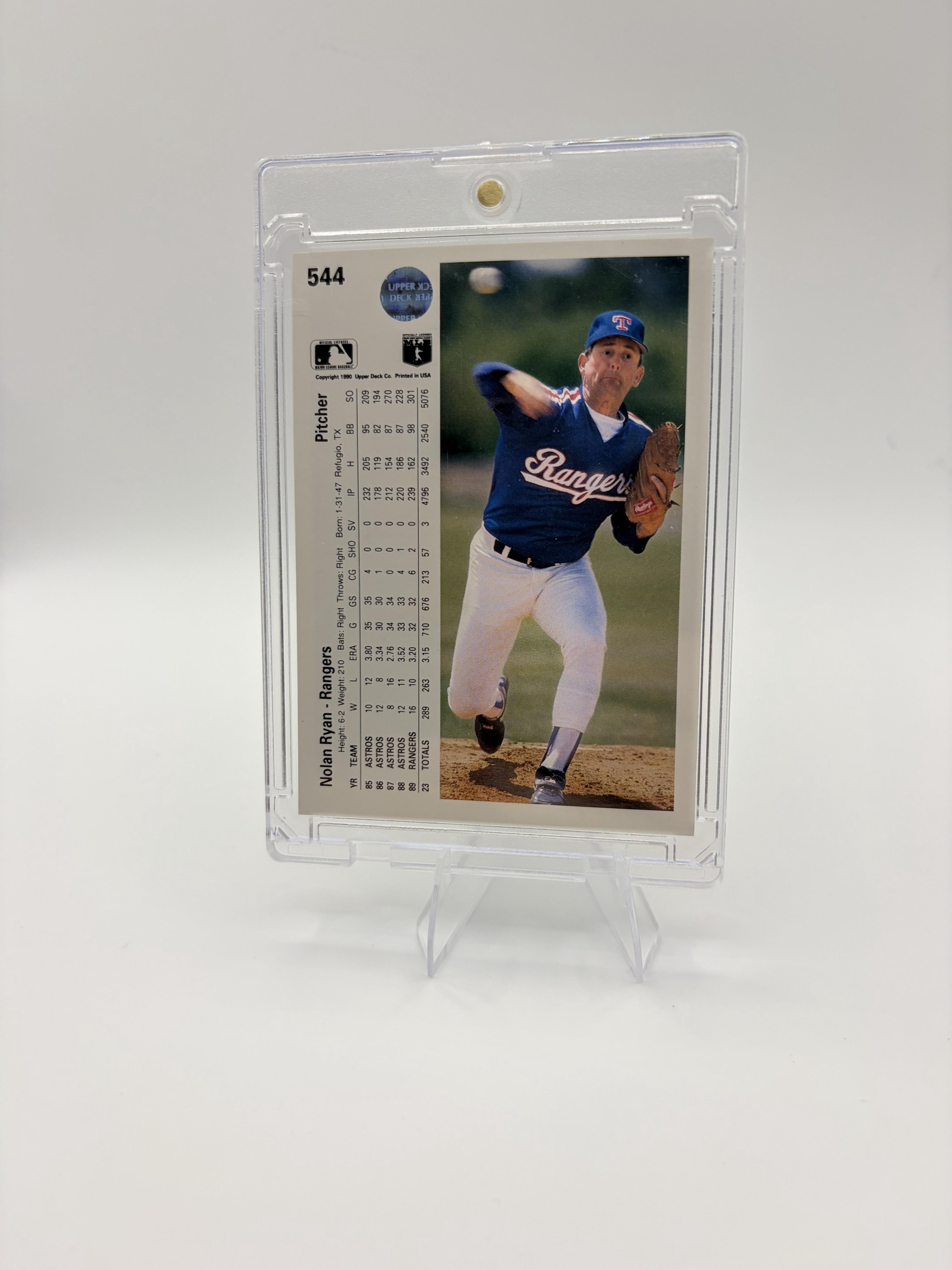 1990 Upper Deck Nolan Ryan Card Texas Rangers #544