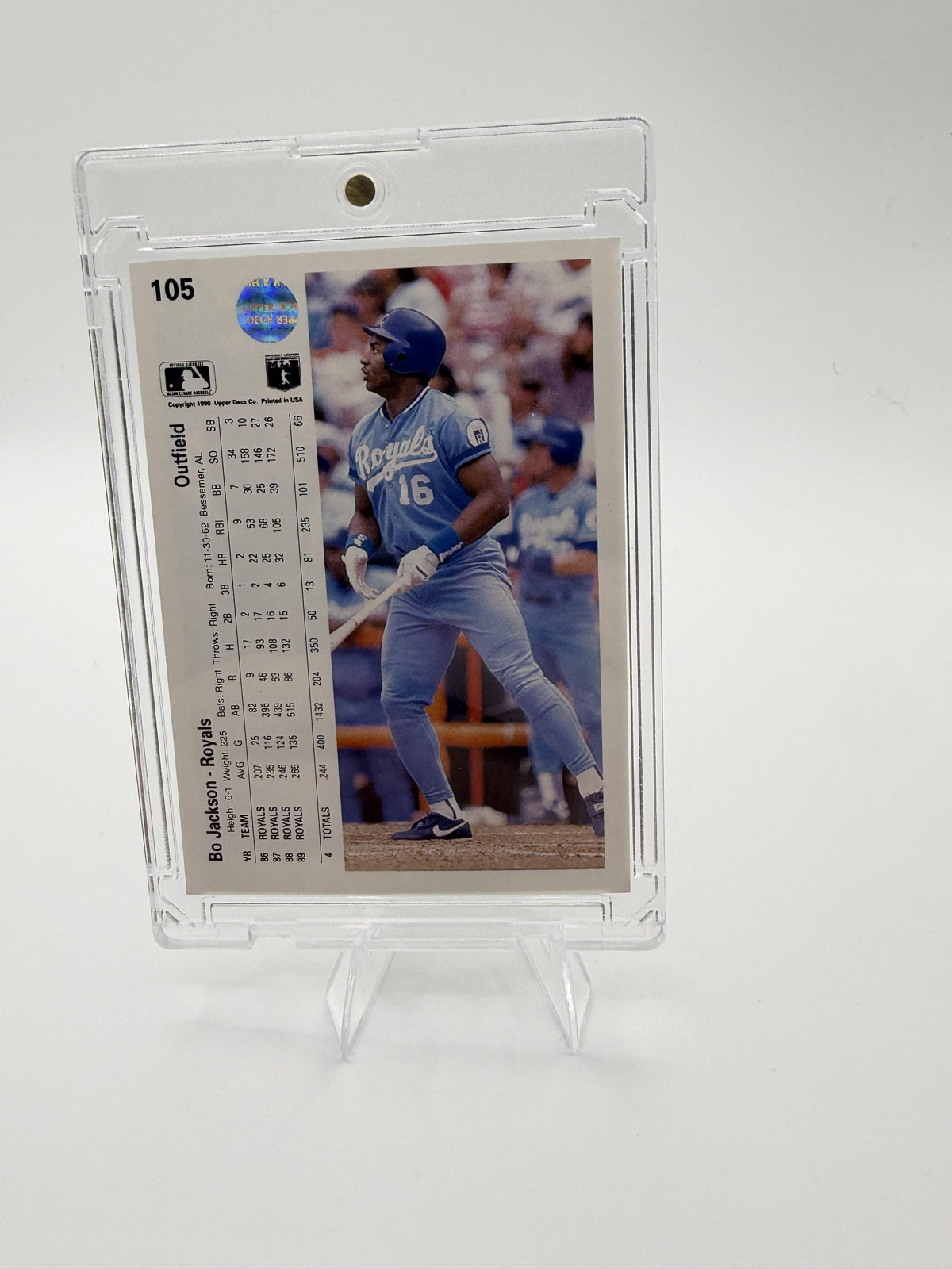 1990 Upper Deck Bo Jackson Kansas City Royals #105 Baseball Card