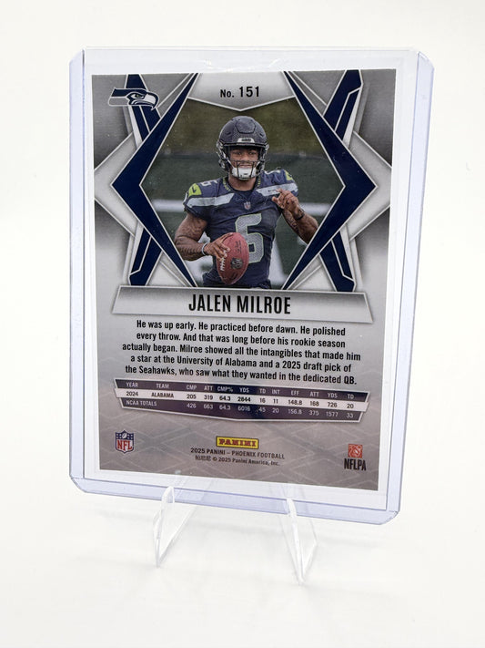 2025 Panini Phoenix Jalen Milroe Card RC Seattle Seahawks #151