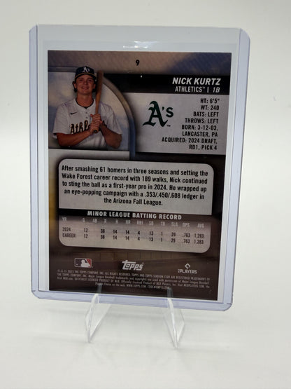 2025 Topps Stadium Club Nick Kurtz RC #9 Oakland Athletics Rookie Card