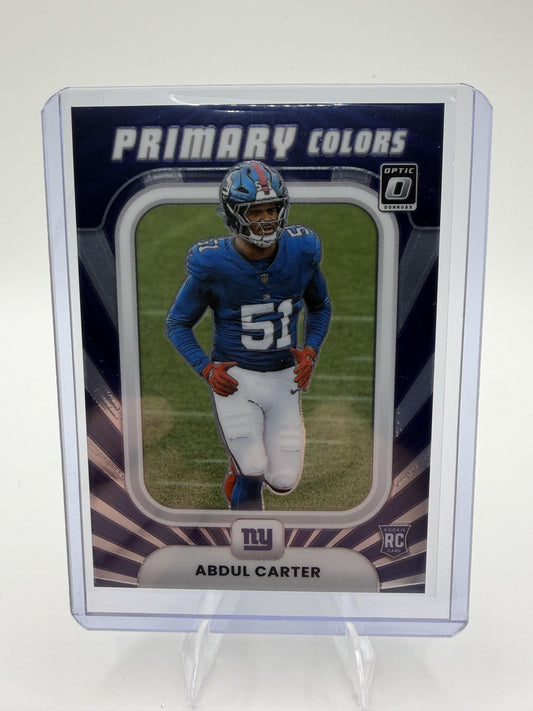 2025 Donruss Optic Abdul Carter Card Rookie Primary Colors New York Giants #12
