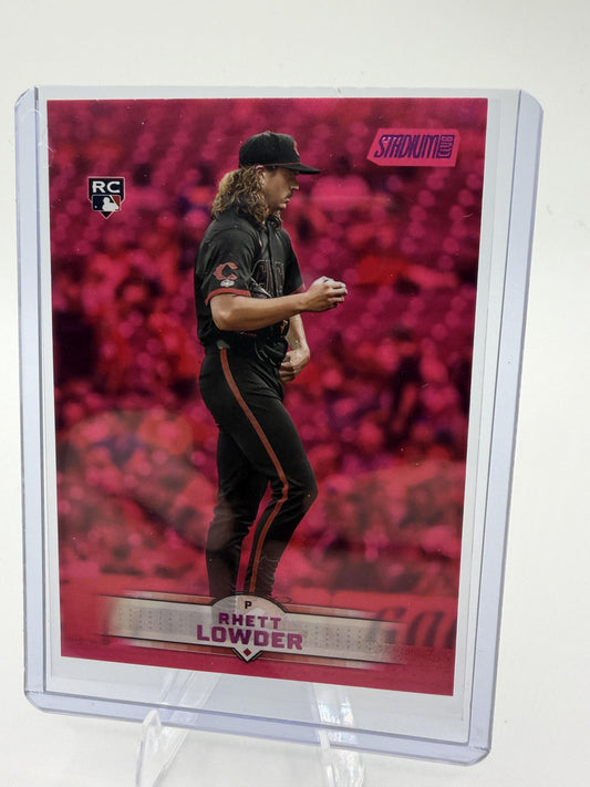 2025 Topps Stadium Club Rhett Lowder #95 Pink Foil Parallel Rookie RC Reds P