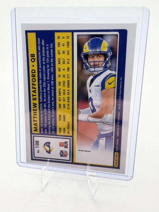 2025 Donruss Optic Matthew Stafford Card Stars Los Angeles Rams #198