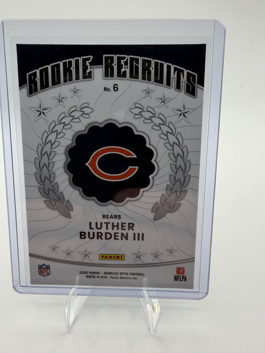 2025 Donruss Optic Luther Burden III Card Rookie Recruits Chicago Bears #6