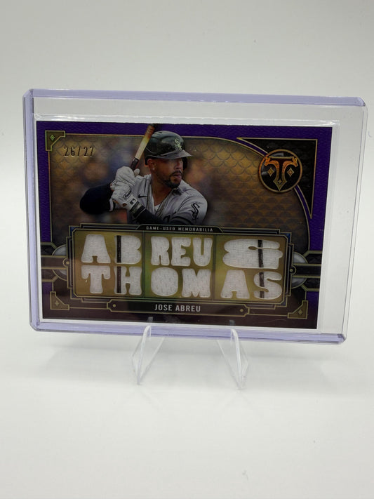 2022 Topps Triple Threads Jose Abreu Frank Thomas Patch Relic /27 Amethyst
