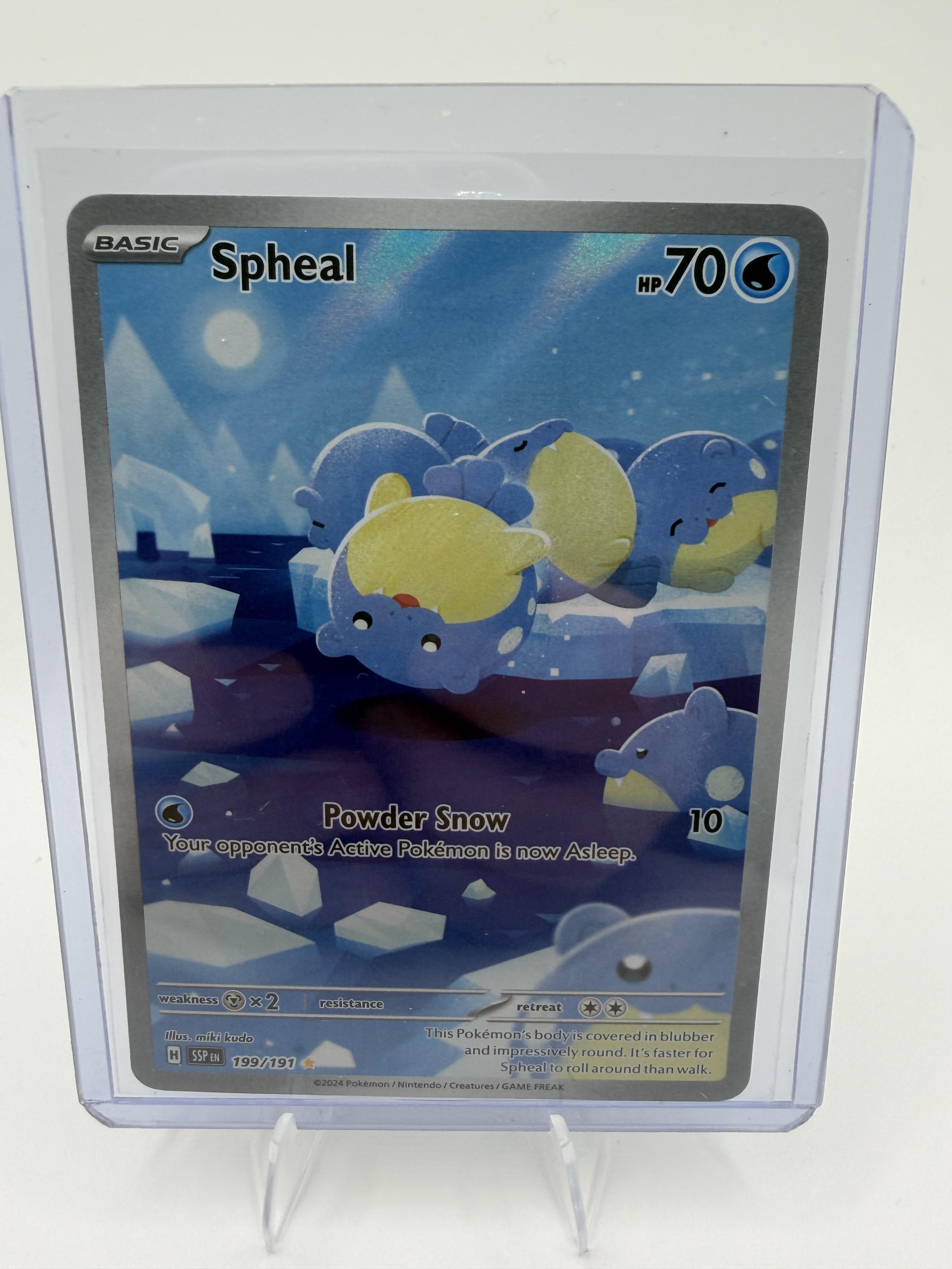 Spheal 199/191 Illustration Rare Pokemon Surging Sparks Holo NM AR