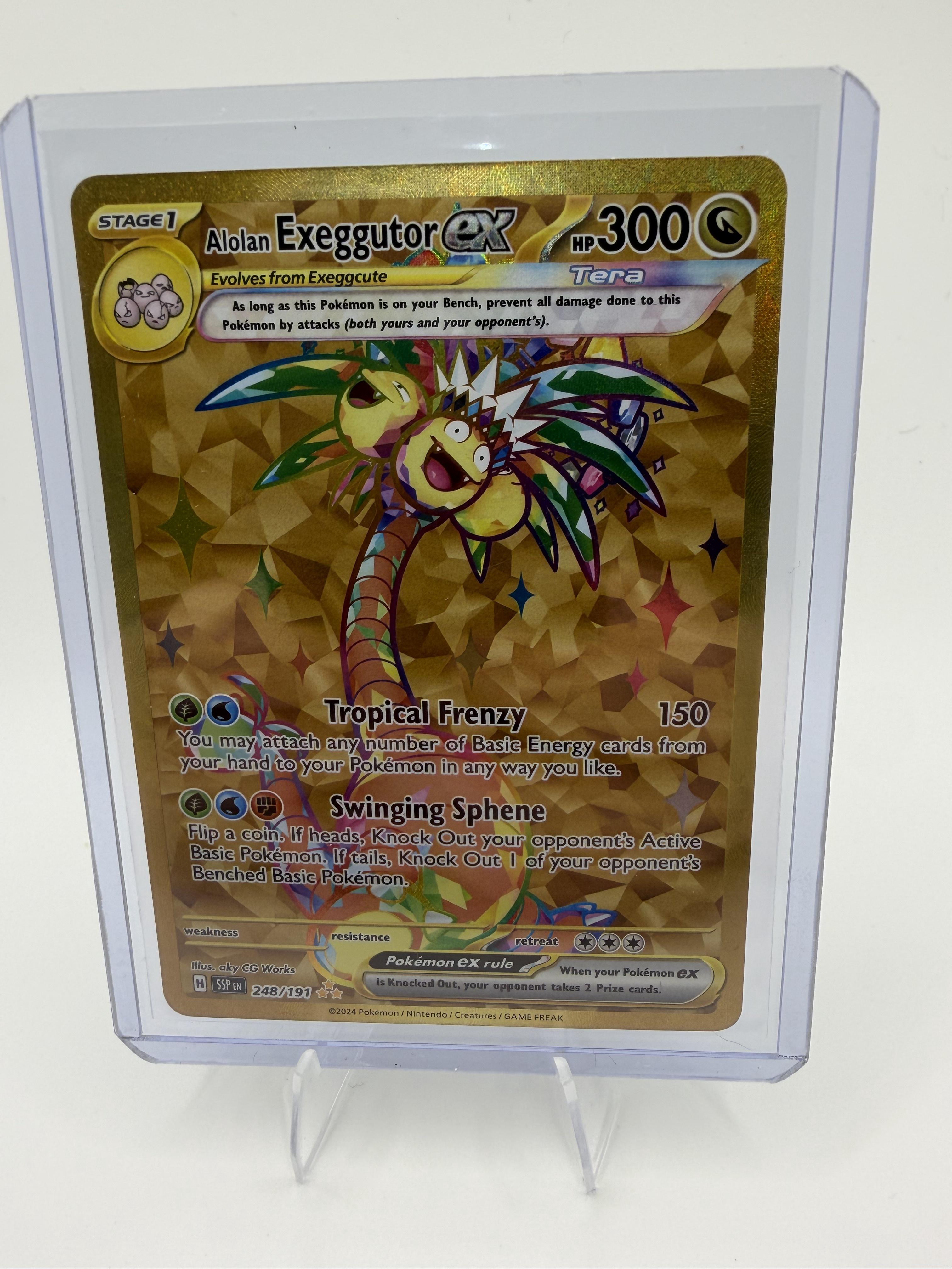 Alolan Exeggutor ex 248/191 Gold Hyper Rare Pokemon Surging Sparks Tera