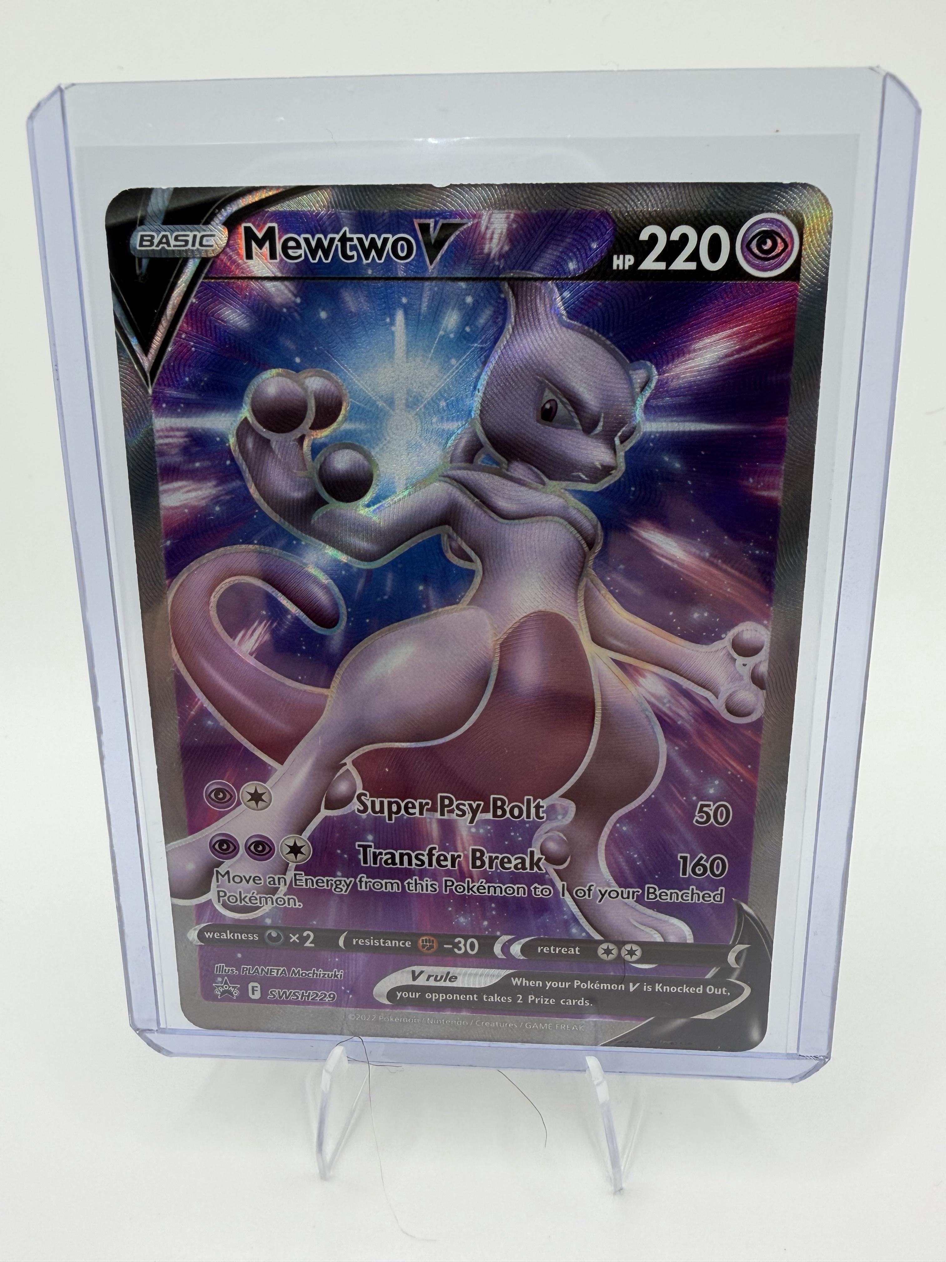 Mewtwo V SWSH229 Black Star Promo Full Art Pokemon GO Elite Trainer Box