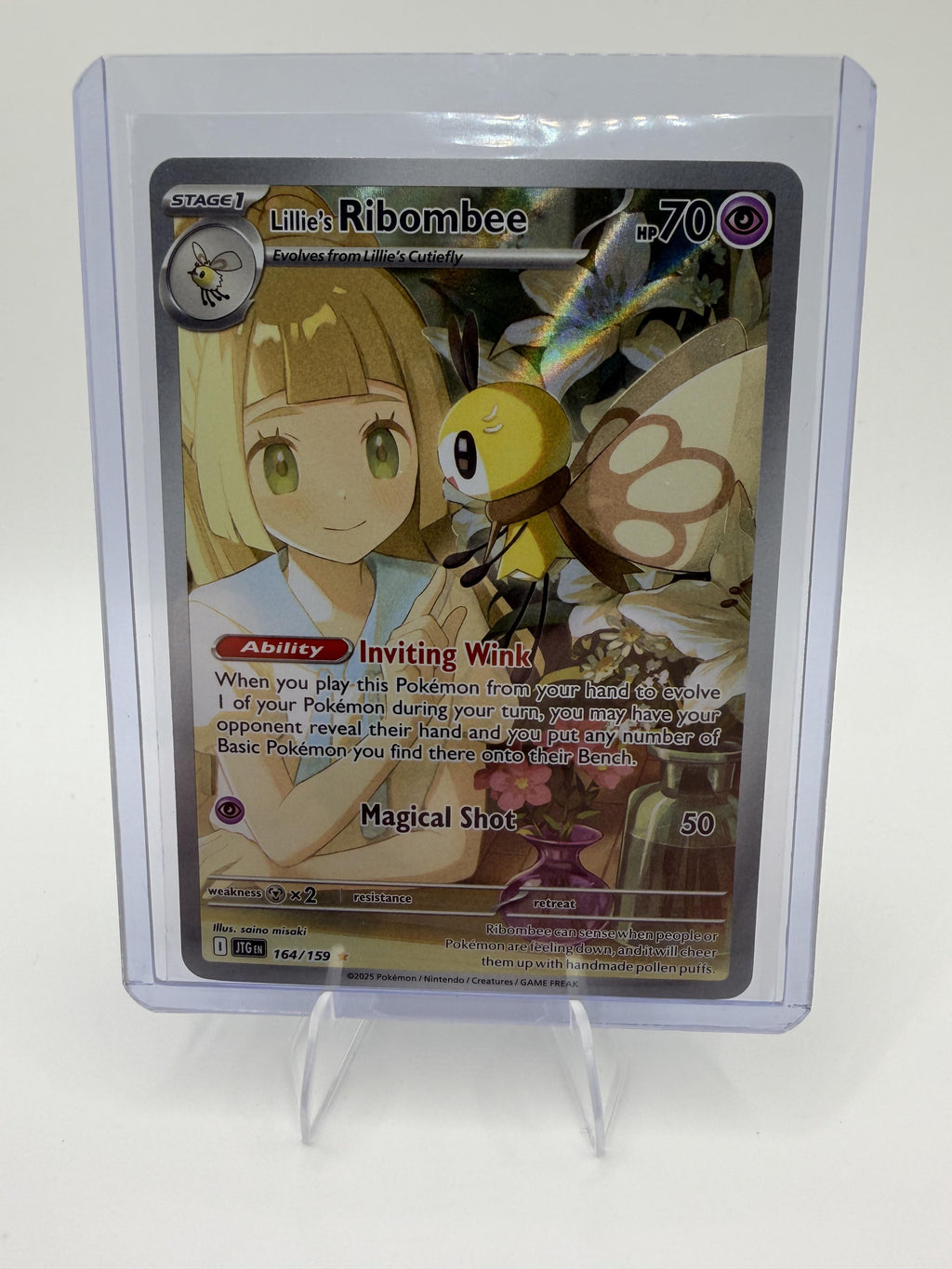 Lillie's Ribombee 164/159 Full Art Ultra Rare Holo Pokemon Card