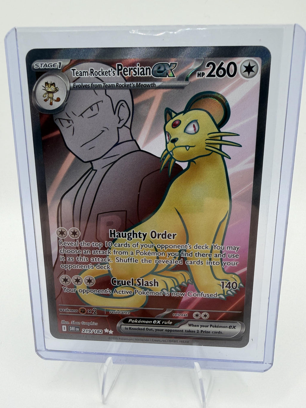 Team Rocket's Persian ex 219/182 SIR Special Illustration Rare Pokemon