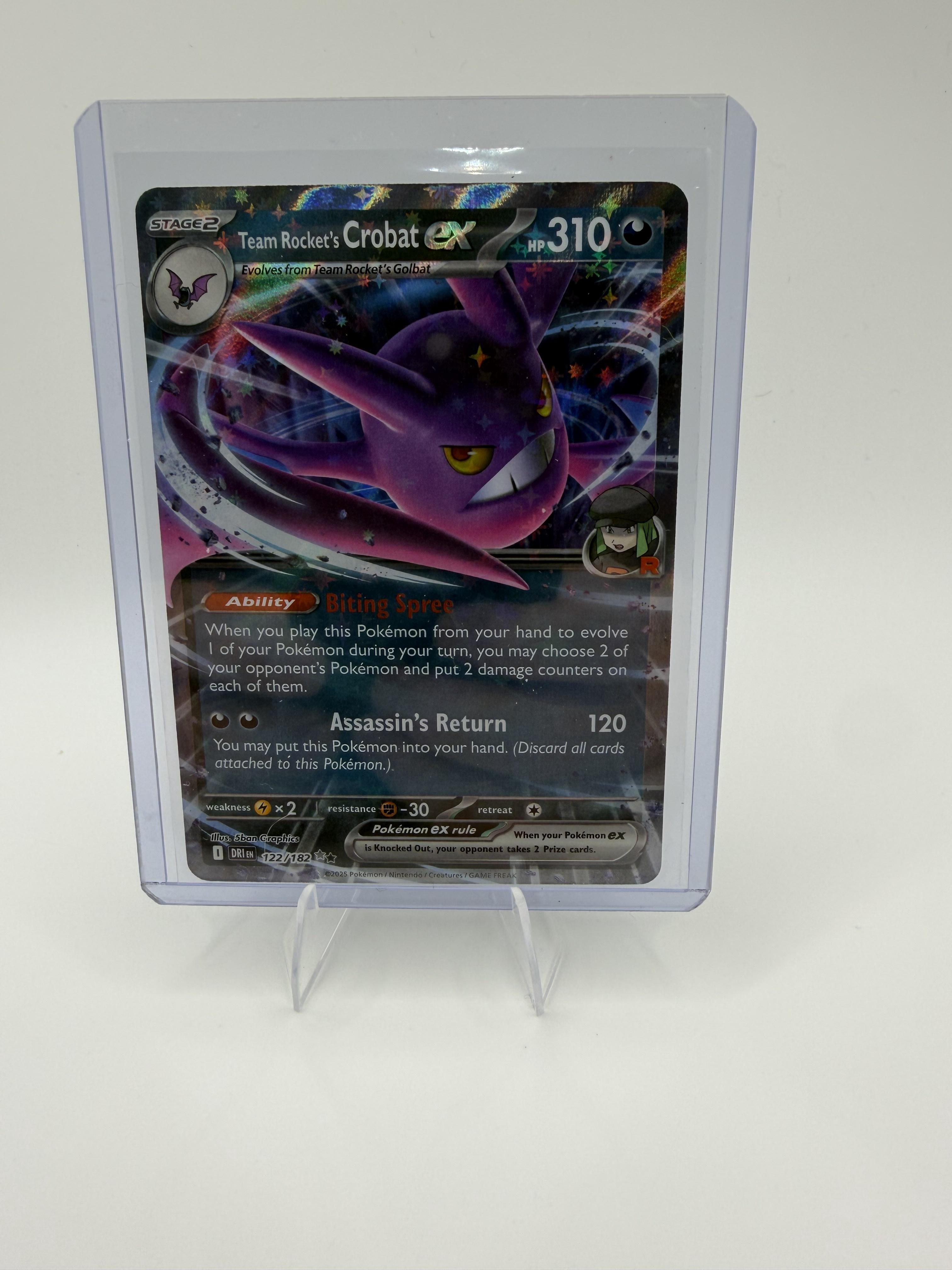 2025 Pokemon Destined Rivals Team Rocket's Crobat ex #122/182 Double Rare Holo