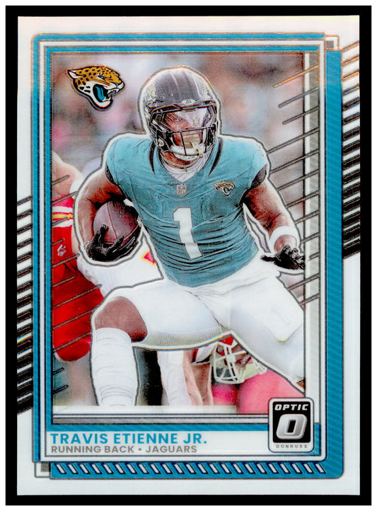 2025 Donruss Optic Travis Etienne Jr. Card Jacksonville Jaguars #106