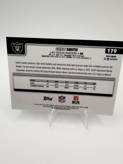 2025 Topps Chrome Geno Smith #179 Las Vegas Raiders QB