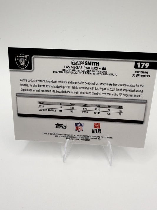 2025 Topps Chrome Geno Smith #179 Las Vegas Raiders QB