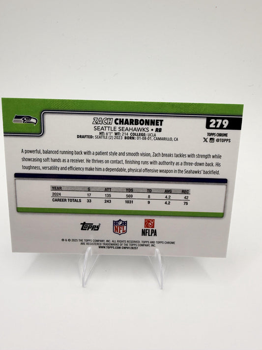 2025 Topps Chrome Zach Charbonnet #279 Seattle Seahawks RB