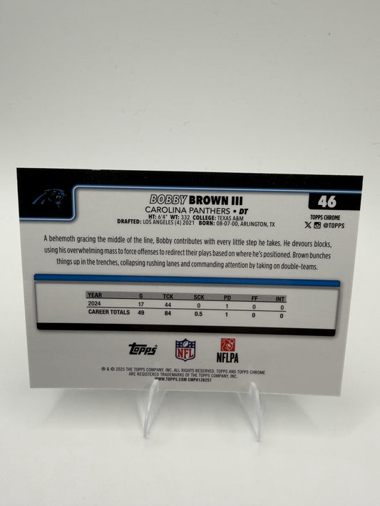 2025 Topps Chrome Bobby Brown III #46 Carolina Panthers DT