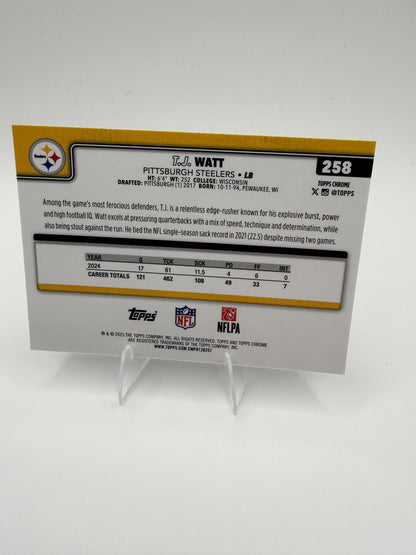 2025 Topps Chrome T.J. Watt #258 Steelers LB Base Card