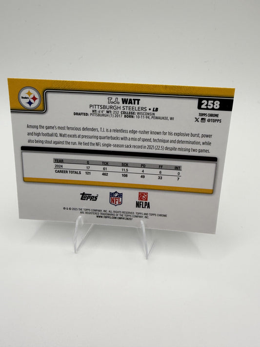 2025 Topps Chrome T.J. Watt #258 Steelers LB Base Card