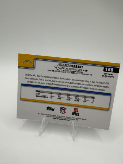2025 Topps Chrome Justin Herbert #158 Chargers QB Base Card