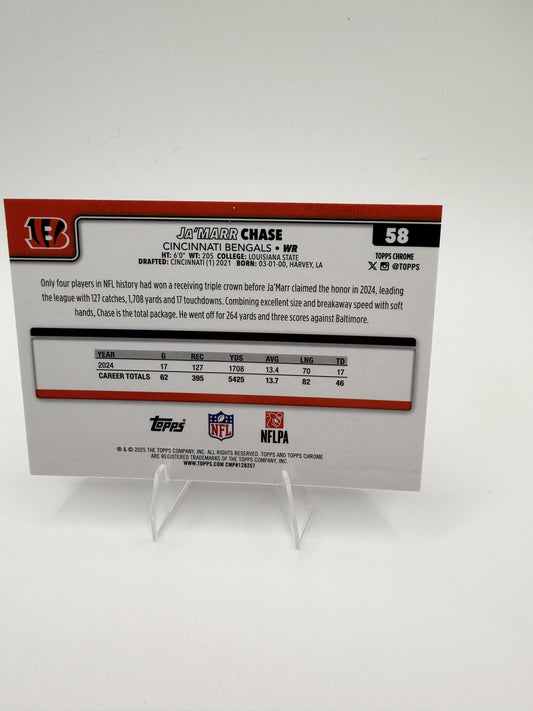 2025 Topps Chrome Ja'Marr Chase #58 Bengals WR Base Card