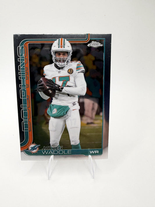 2025 Topps Chrome Jaylen Waddle #186 Dolphins WR Base Card