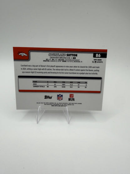 2025 Topps Chrome Courtland Sutton #86 Broncos WR Base Card