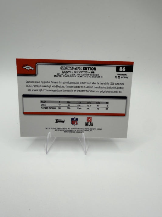 2025 Topps Chrome Courtland Sutton #86 Broncos WR Base Card