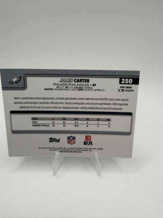 2025 Topps Chrome Jalen Carter #250 Philadelphia Eagles DT