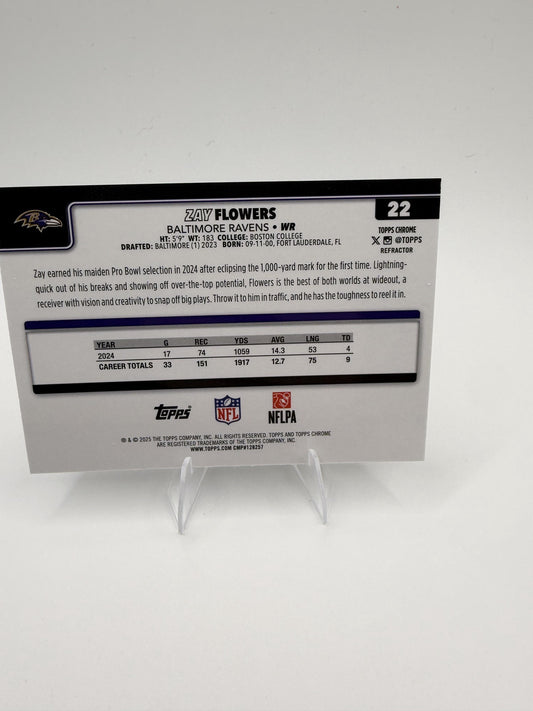 2025 Topps Chrome Zay Flowers Refractor #11 Ravens WR Parallel