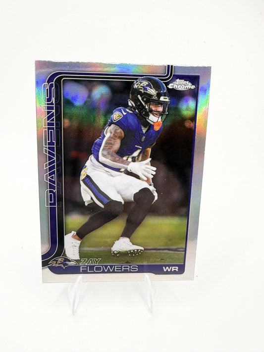 2025 Topps Chrome Zay Flowers Refractor #11 Ravens WR Parallel