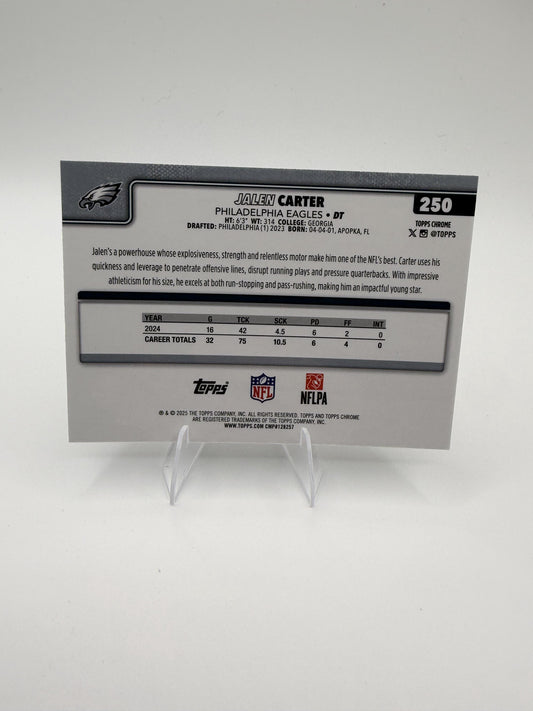 2025 Topps Chrome Jalen Carter #250 Eagles DT Base Card