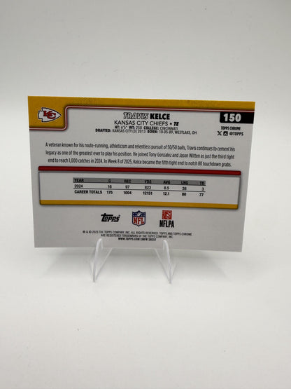 2025 Topps Chrome Travis Kelce #150 Chiefs TE Base Card