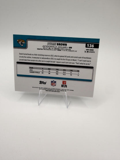 2025 Topps Chrome Dyami Brown #136 Jaguars WR Base Card