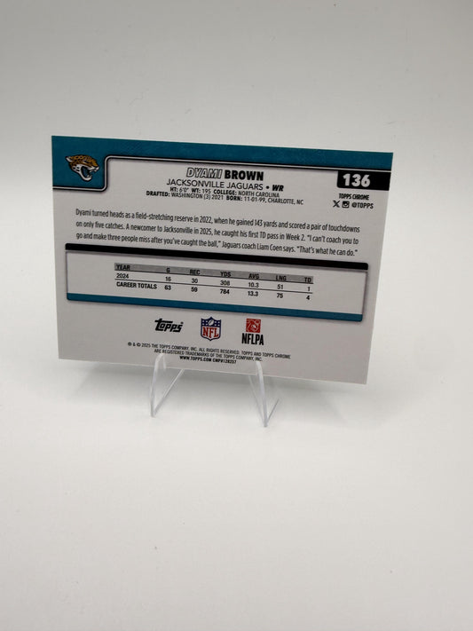 2025 Topps Chrome Dyami Brown #136 Jaguars WR Base Card