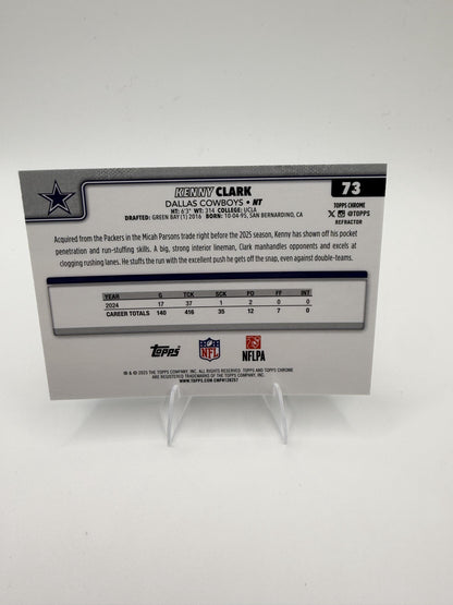 2025 Topps Chrome Kenny Clark Refractor #73 Dallas Cowboys Parallel