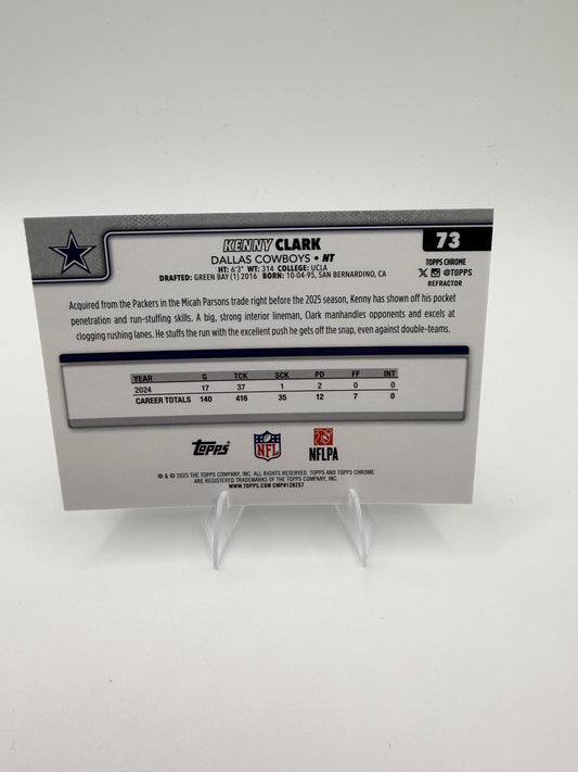 2025 Topps Chrome Kenny Clark Refractor #73 Dallas Cowboys Parallel