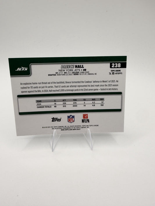 2025 Topps Chrome Breece Hall #238 New York Jets Star RB