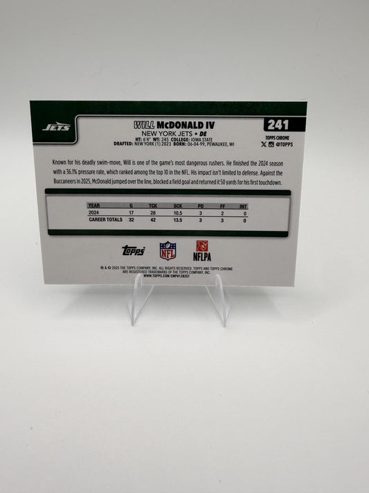 2025 Topps Chrome Will McDonald IV #241 New York Jets DE