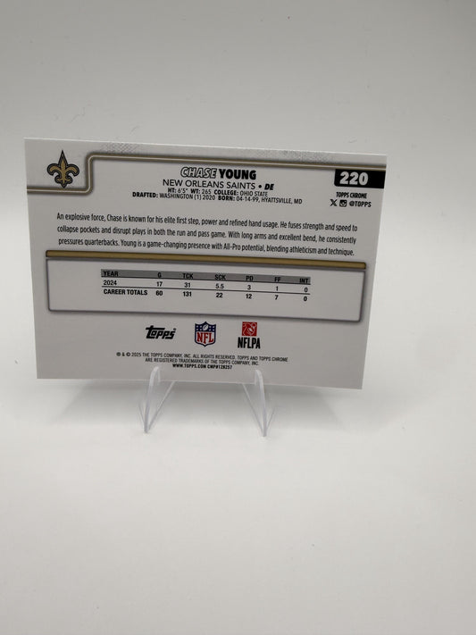 2025 Topps Chrome Chase Young #220 Saints DE Base Card