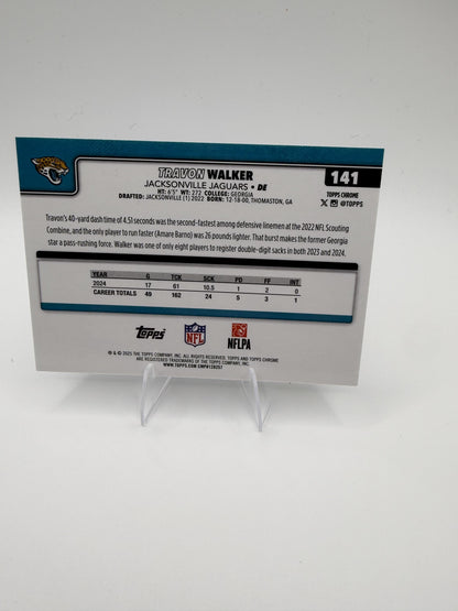 2025 Topps Chrome Travon Walker #141 Jaguars DE Base Card