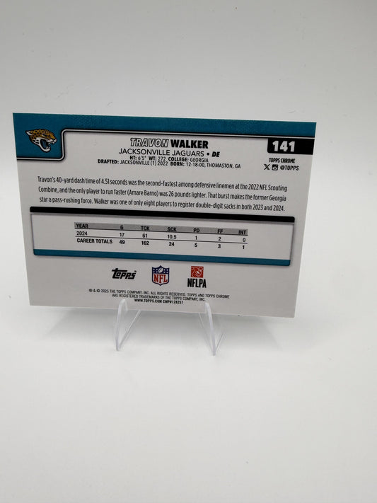 2025 Topps Chrome Travon Walker #141 Jaguars DE Base Card