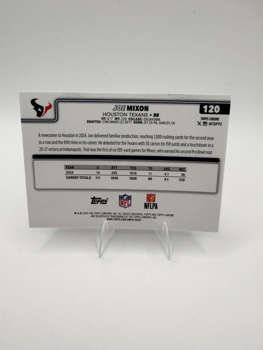 2025 Topps Chrome Joe Mixon #120 Texans RB Base Card