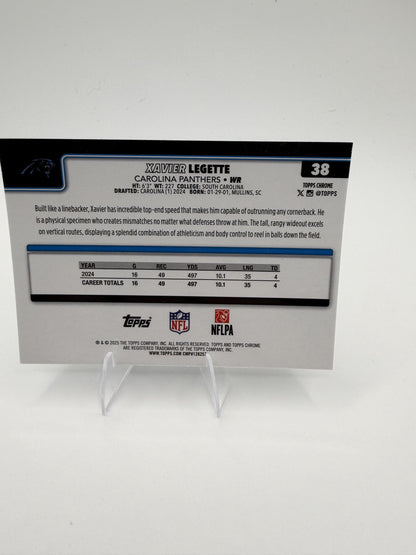 2025 Topps Chrome Xavier Legette #38 Panthers RC Rookie Card