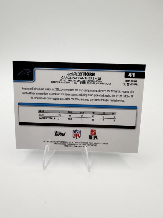 2025 Topps Chrome Jaycee Horn #41 Panthers CB Base Card