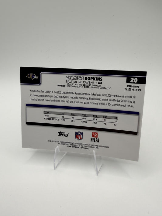 2025 Topps Chrome DeAndre Hopkins #20 Ravens WR Base Card