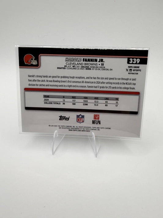 2025 Topps Chrome Harold Fannin Jr. Refractor RC #339 Browns Rookie TE