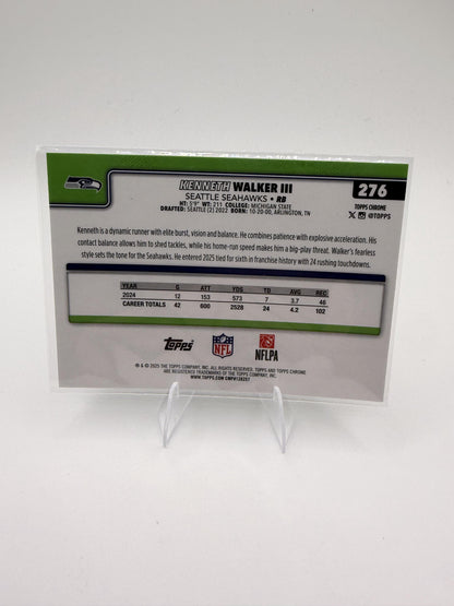 2025 Topps Chrome Kenneth Walker III Football Leather Refractor #276 Seahawks