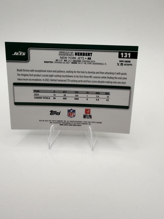 2025 Topps Chrome Khalil Herbert #131 New York Jets RB