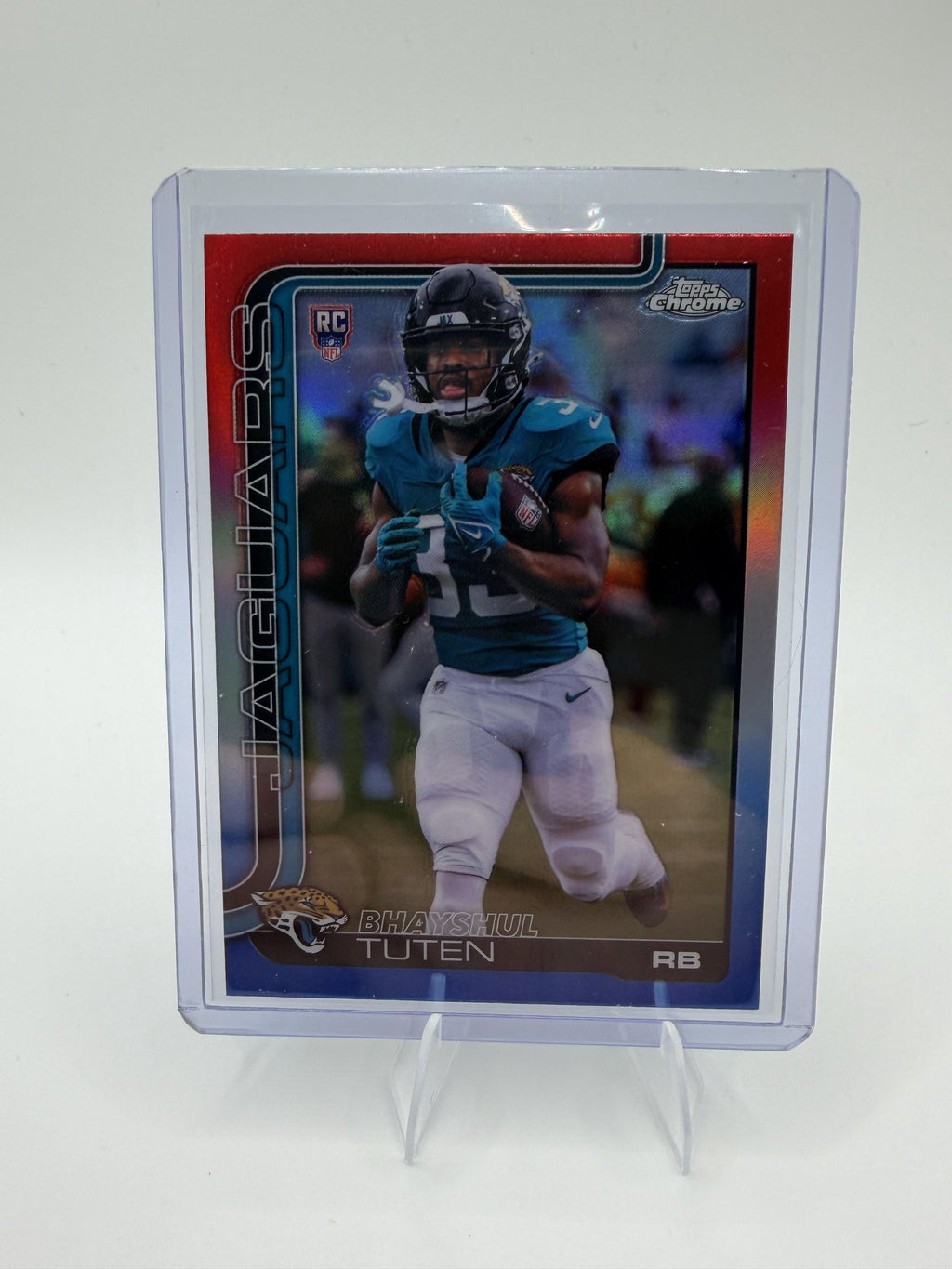 2025 Topps Chrome Bhayshul Tuten Red White Blue Refractor RC #389 Jaguars Rookie