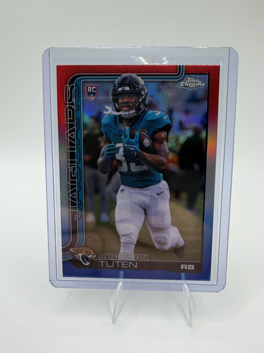 2025 Topps Chrome Bhayshul Tuten Red White Blue Refractor RC #389 Jaguars Rookie